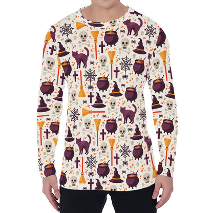 Halloween Festival Pattern Print Men's Long Sleeve T-Shirt