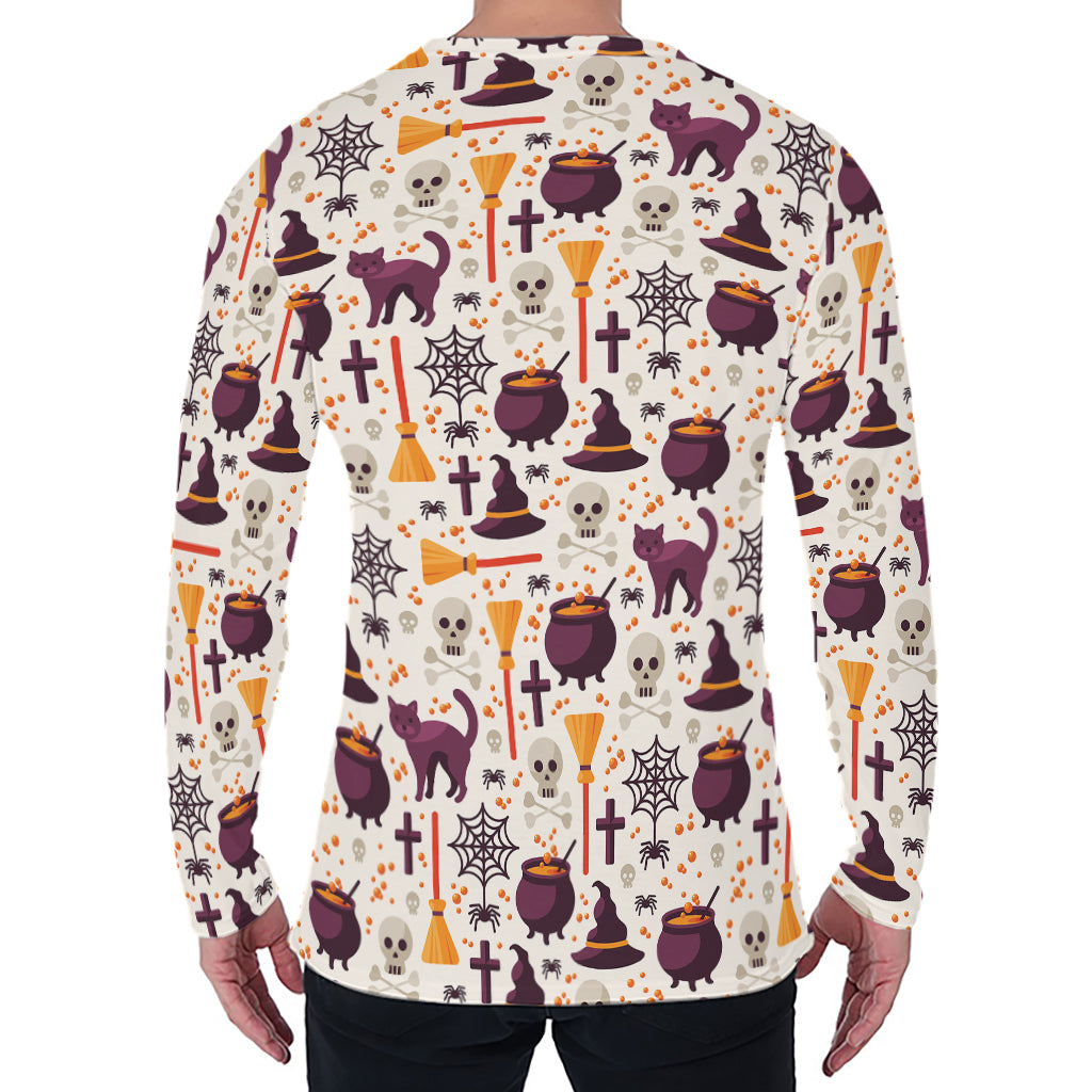 Halloween Festival Pattern Print Men's Long Sleeve T-Shirt