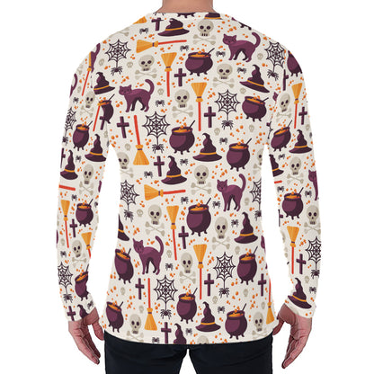 Halloween Festival Pattern Print Men's Long Sleeve T-Shirt