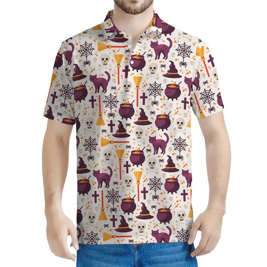 Halloween Festival Pattern Print Men's Polo Shirt