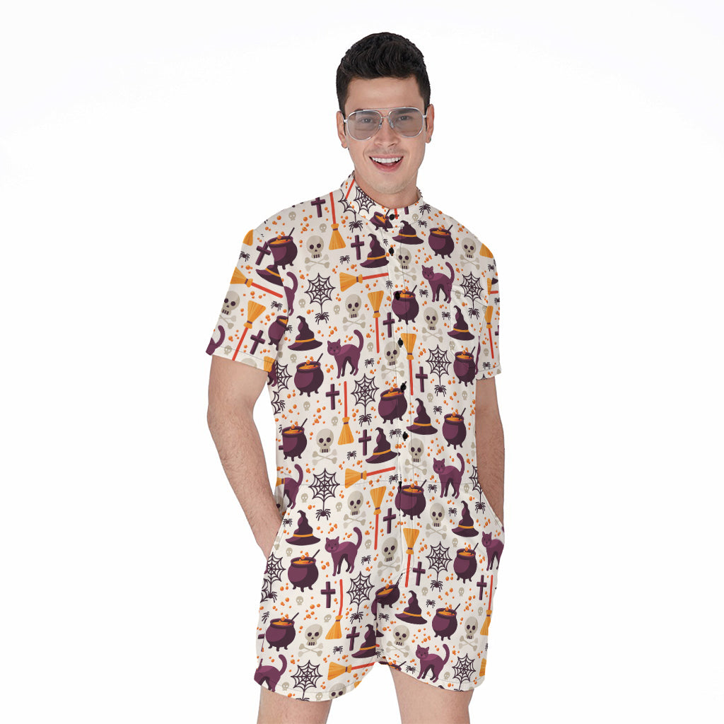 Halloween Festival Pattern Print Men's Rompers