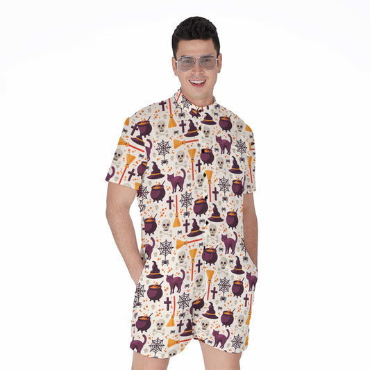 Halloween Festival Pattern Print Men's Rompers