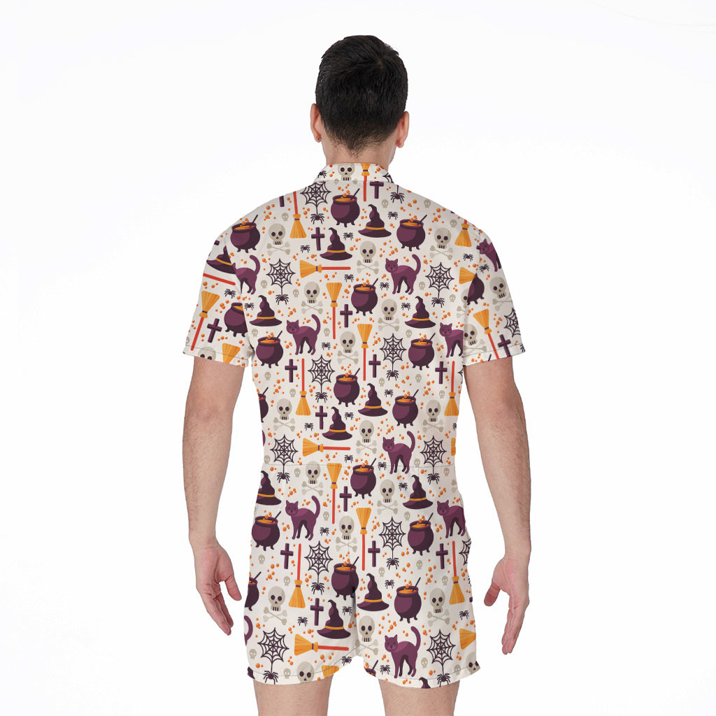Halloween Festival Pattern Print Men's Rompers