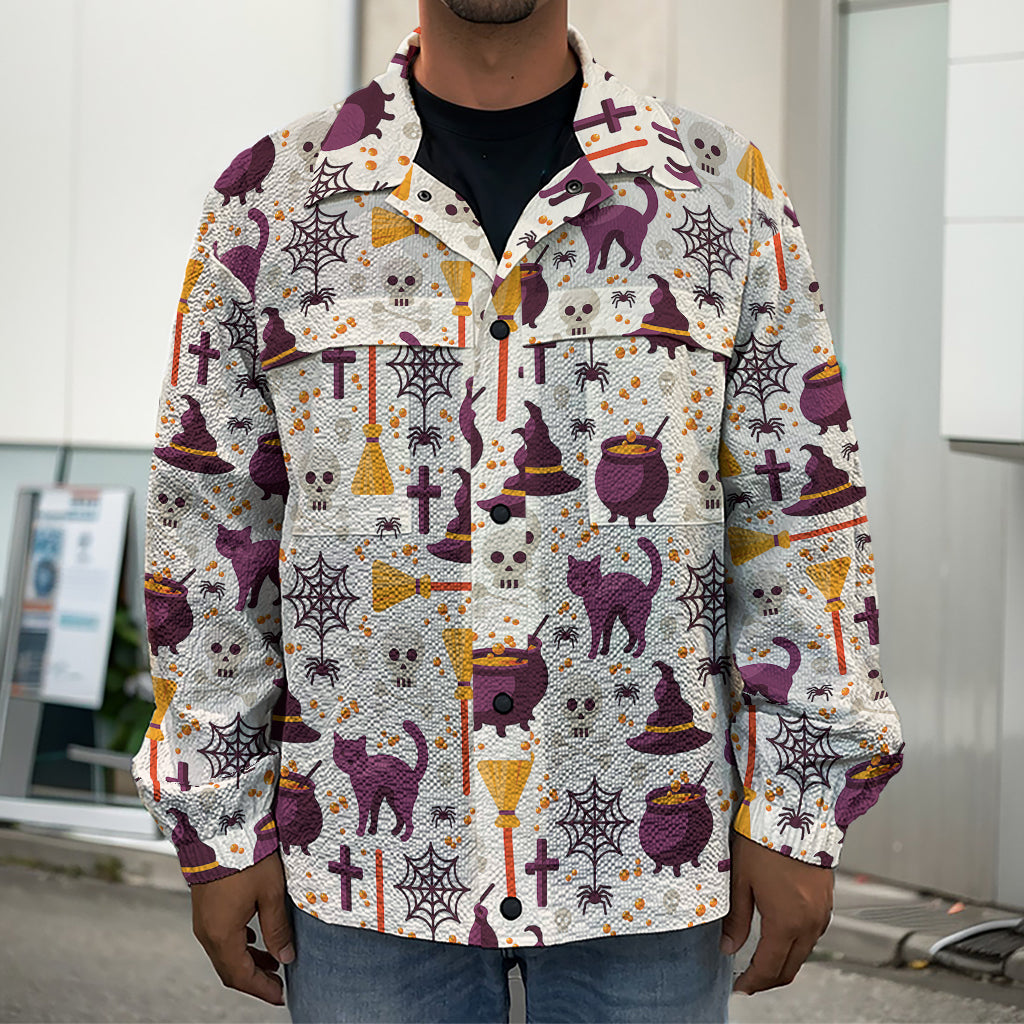 Halloween Festival Pattern Print Men's Shirt Jacket