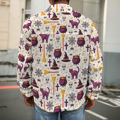 Halloween Festival Pattern Print Men's Shirt Jacket