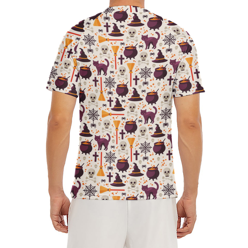 Halloween Festival Pattern Print Men's Short Sleeve Rash Guard