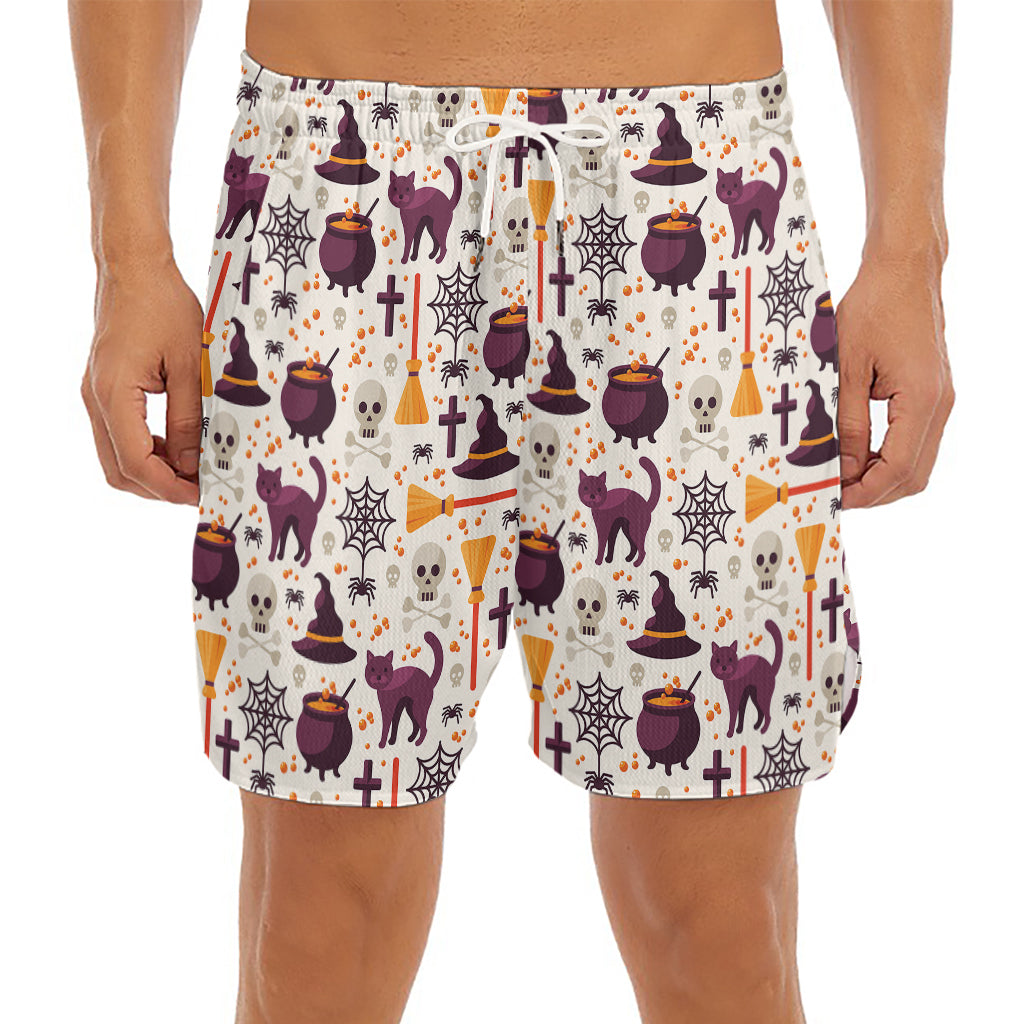 Halloween Festival Pattern Print Men's Split Running Shorts