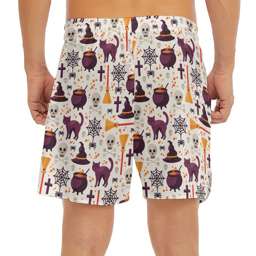 Halloween Festival Pattern Print Men's Split Running Shorts