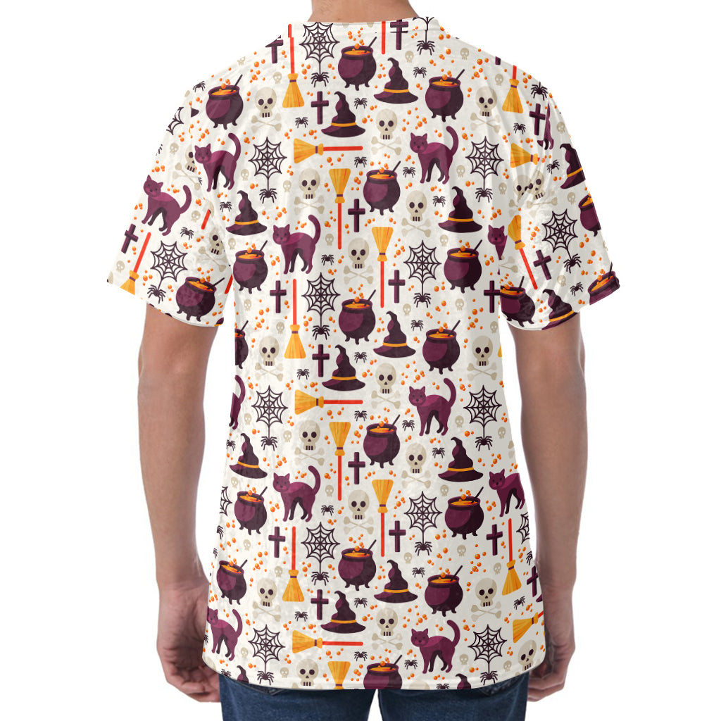 Halloween Festival Pattern Print Men's Velvet T-Shirt