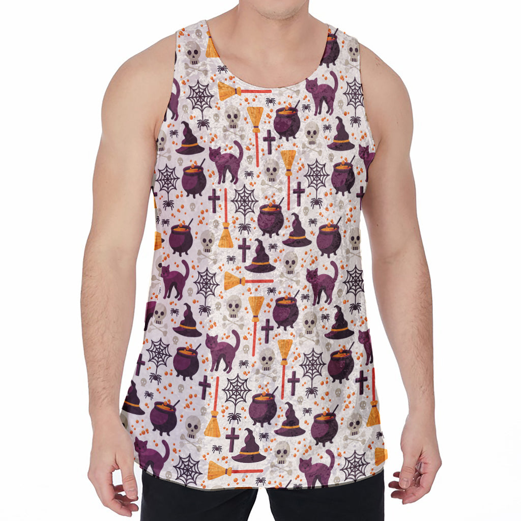 Halloween Festival Pattern Print Men's Velvet Tank Top