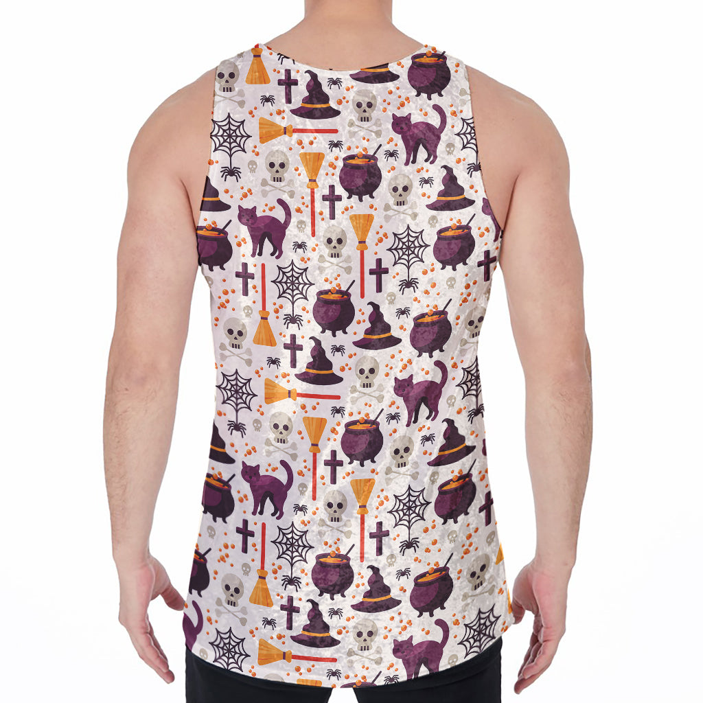 Halloween Festival Pattern Print Men's Velvet Tank Top