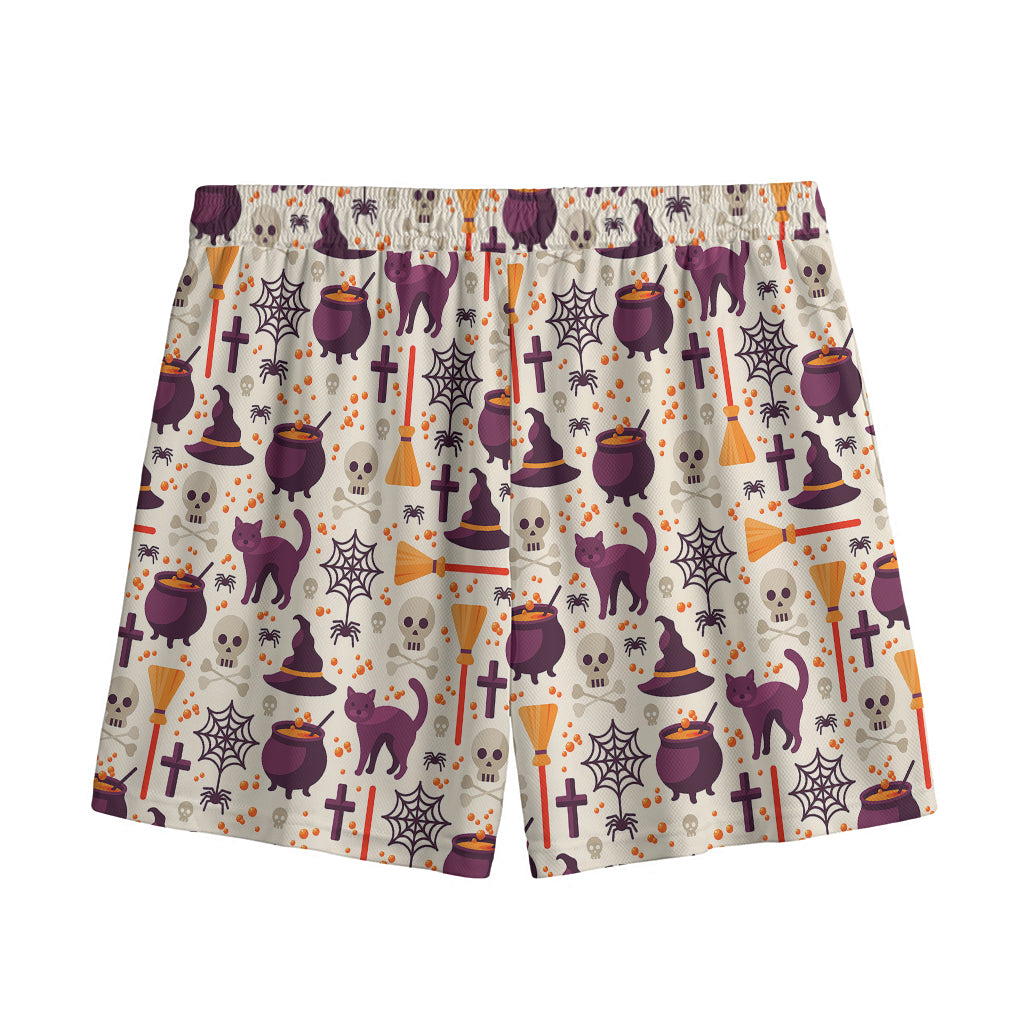 Halloween Festival Pattern Print Mesh Shorts