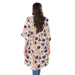 Halloween Festival Pattern Print Open Front Beach Cover Up