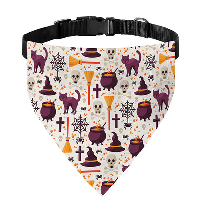 Halloween Festival Pattern Print Over The Collar Dog Bandana