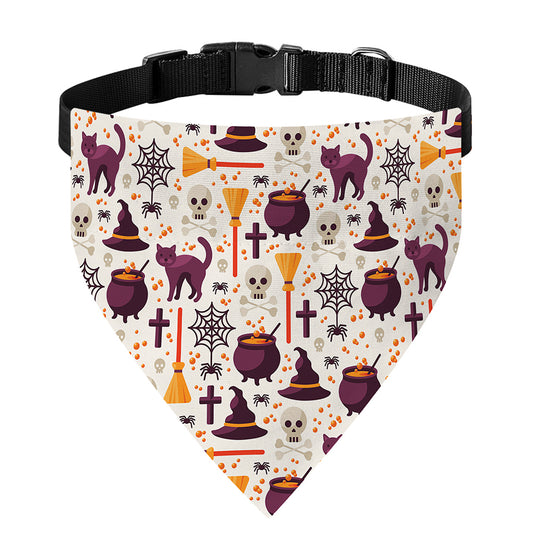 Halloween Festival Pattern Print Over The Collar Dog Bandana