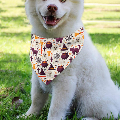 Halloween Festival Pattern Print Over The Collar Dog Bandana