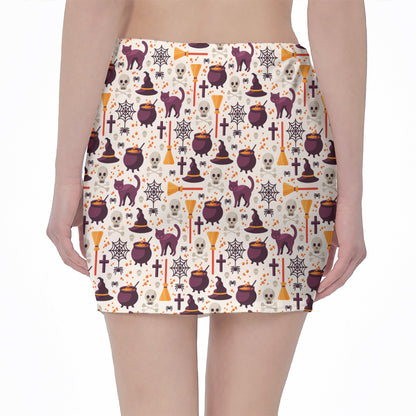 Halloween Festival Pattern Print Pencil Mini Skirt