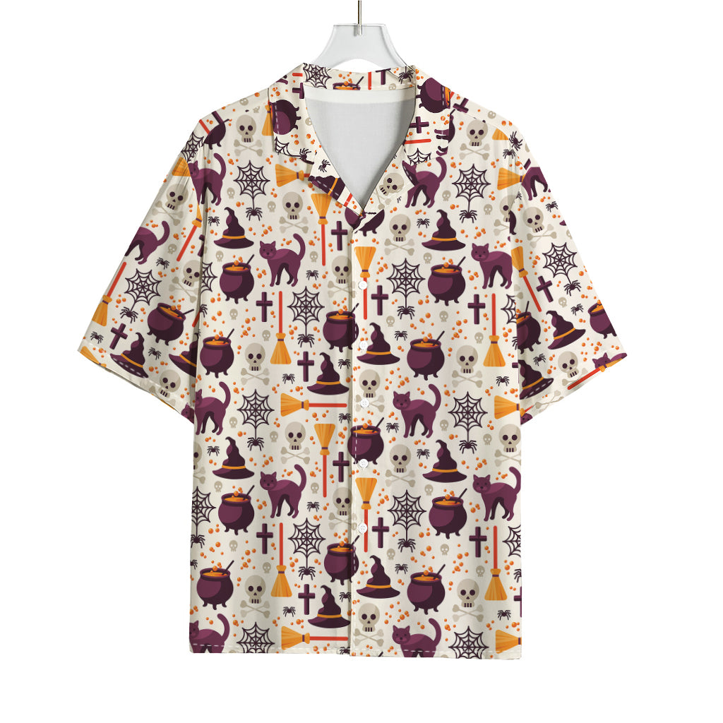 Halloween Festival Pattern Print Rayon Hawaiian Shirt