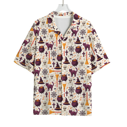 Halloween Festival Pattern Print Rayon Hawaiian Shirt