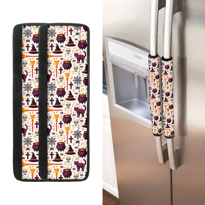 Halloween Festival Pattern Print Refrigerator Handle Covers
