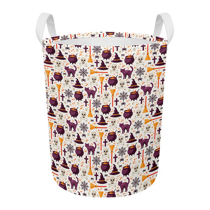 Halloween Festival Pattern Print Round Laundry Basket