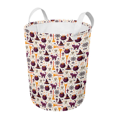 Halloween Festival Pattern Print Round Laundry Basket