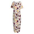 Halloween Festival Pattern Print Short Sleeve Long Nightdress