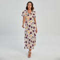 Halloween Festival Pattern Print Short Sleeve Maxi Dress