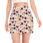Halloween Festival Pattern Print Side Slit Mini Skirt