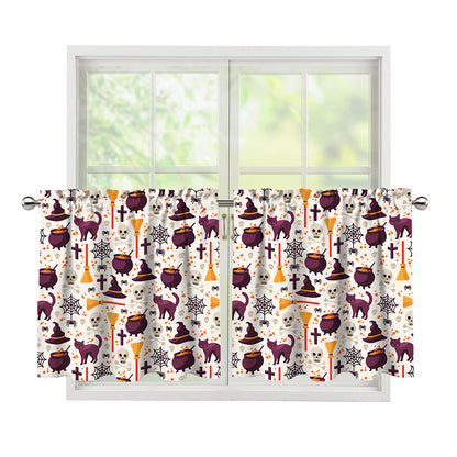 Halloween Festival Pattern Print Tier Curtains