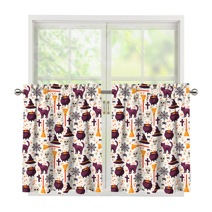 Halloween Festival Pattern Print Tier Curtains