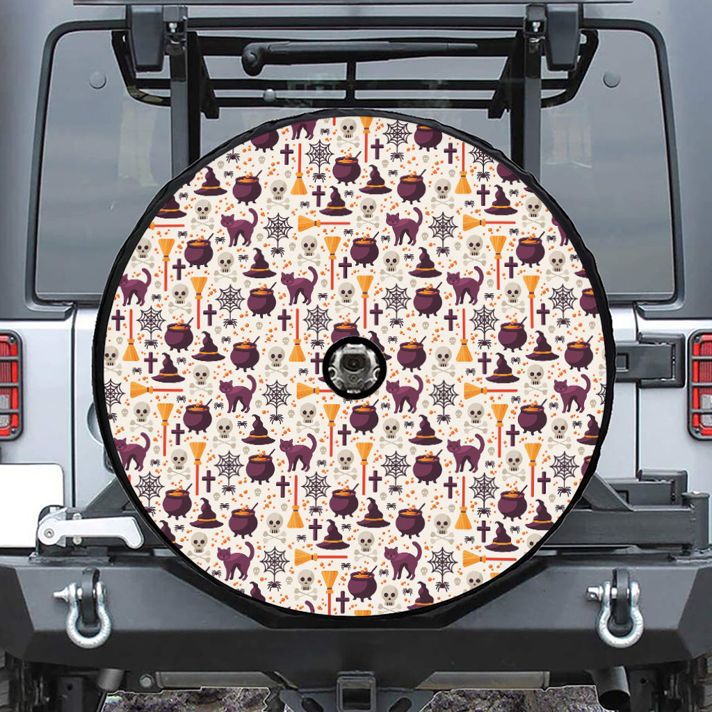 Halloween Festival Pattern Print Tire Cover With Camera Hole