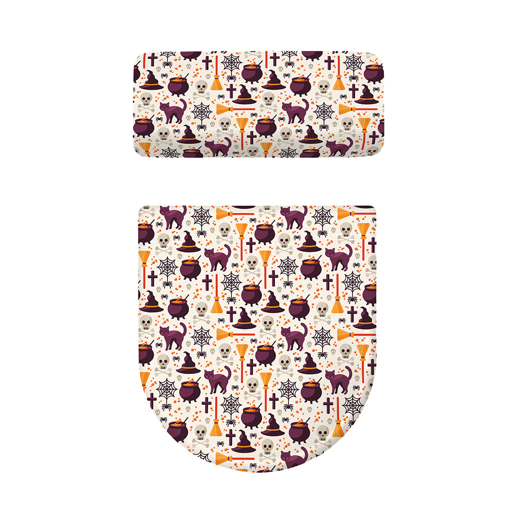 Halloween Festival Pattern Print Toilet Lid And Tank Cover Set