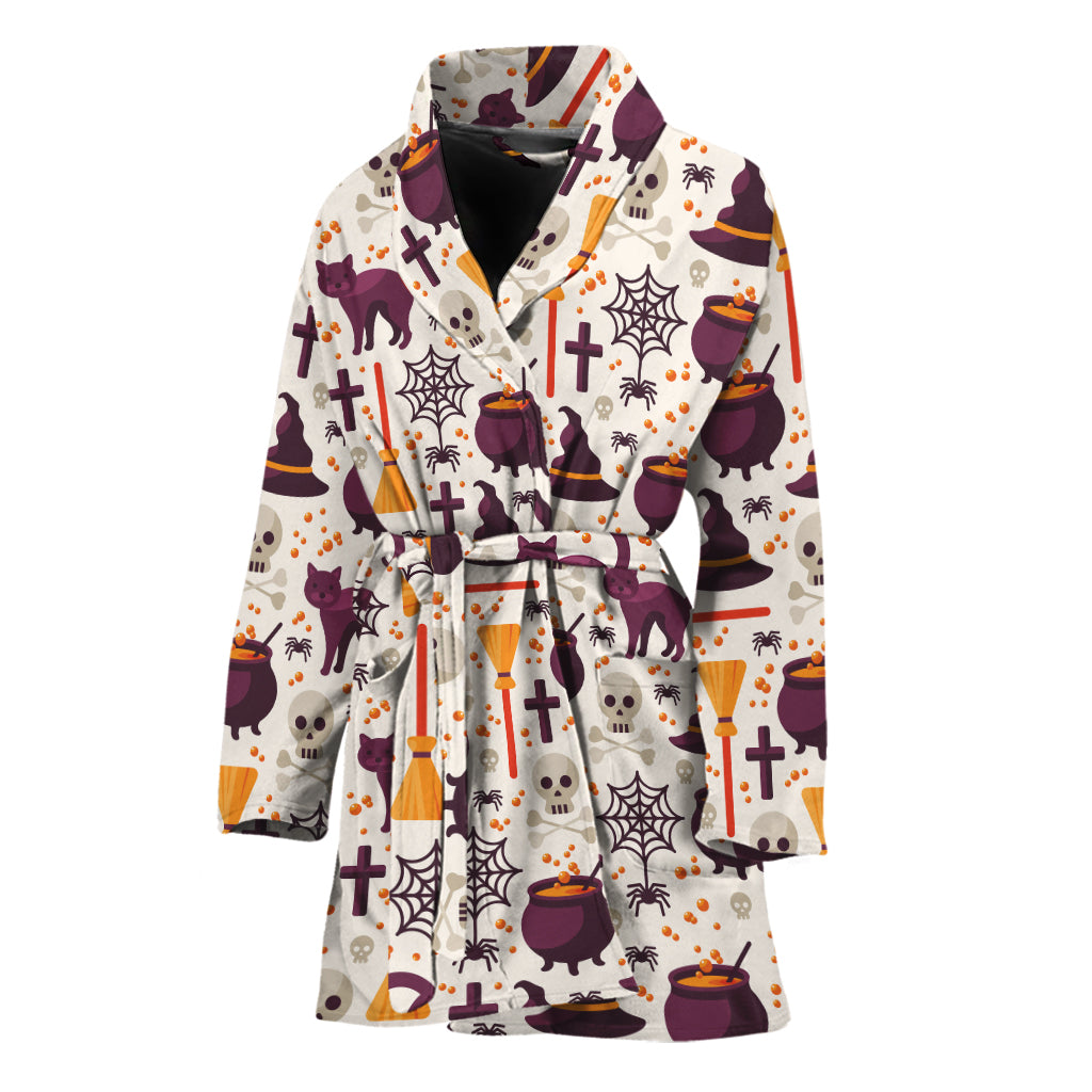 Halloween Festival Pattern Print Women's Bathrobe