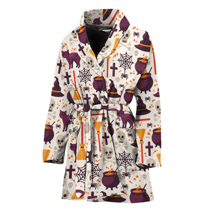 Halloween Festival Pattern Print Women's Bathrobe