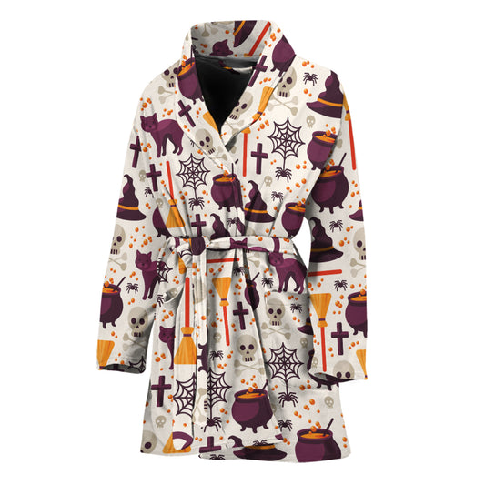 Halloween Festival Pattern Print Women's Bathrobe
