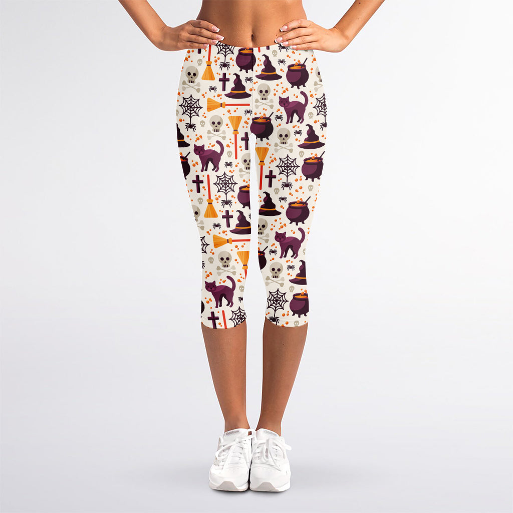 Halloween Festival Pattern Print Women's Capri Leggings