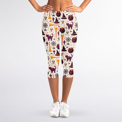 Halloween Festival Pattern Print Women's Capri Leggings