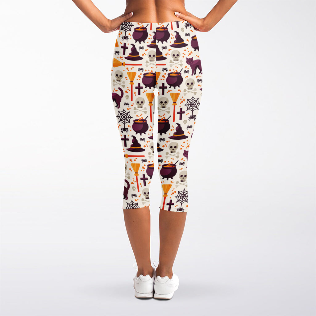 Halloween Festival Pattern Print Women's Capri Leggings