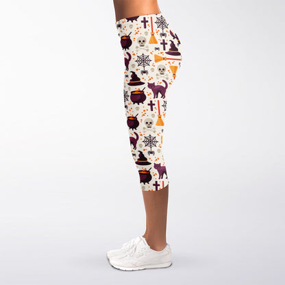 Halloween Festival Pattern Print Women's Capri Leggings