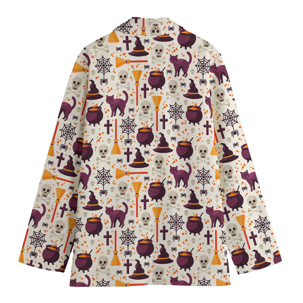 Halloween Festival Pattern Print Women's Cotton Blazer