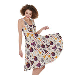 Halloween Festival Pattern Print Women's Sleeveless Dress