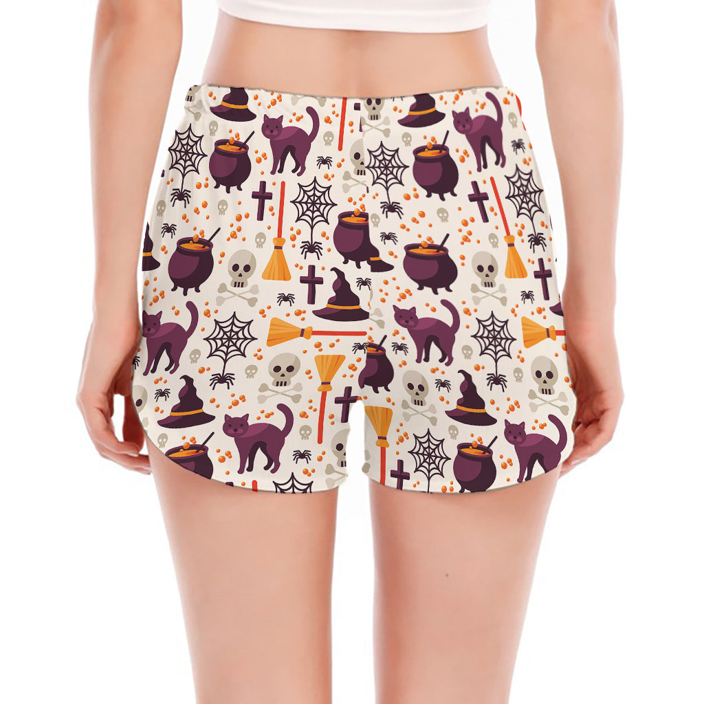 Halloween Festival Pattern Print Women's Split Running Shorts