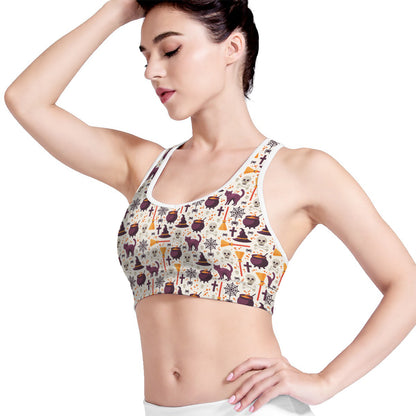 Halloween Festival Pattern Print Women's Sports Bra