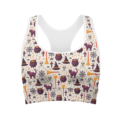 Halloween Festival Pattern Print Women's Sports Bra