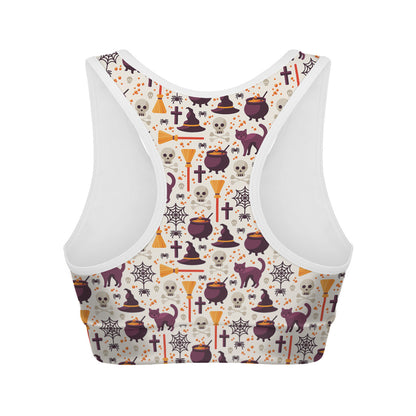 Halloween Festival Pattern Print Women's Sports Bra