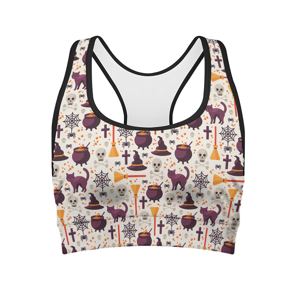 Halloween Festival Pattern Print Women's Sports Bra