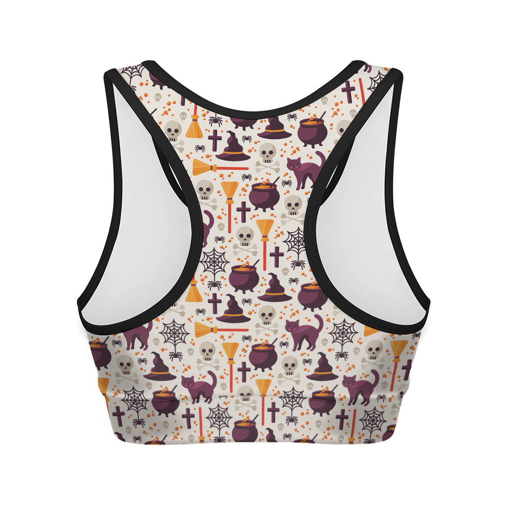 Halloween Festival Pattern Print Women's Sports Bra