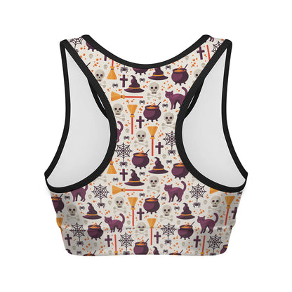 Halloween Festival Pattern Print Women's Sports Bra