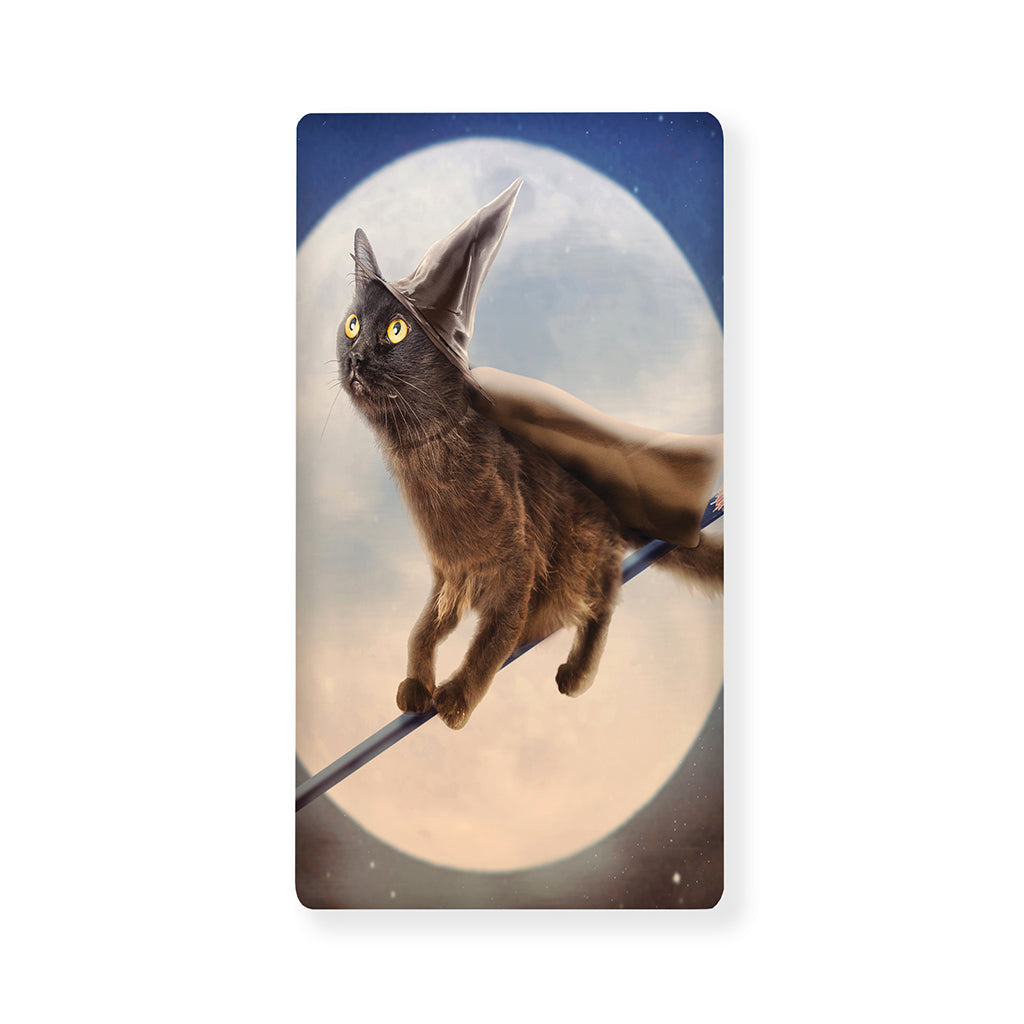 Halloween Flying Witch Cat Print Baby Crib Sheet